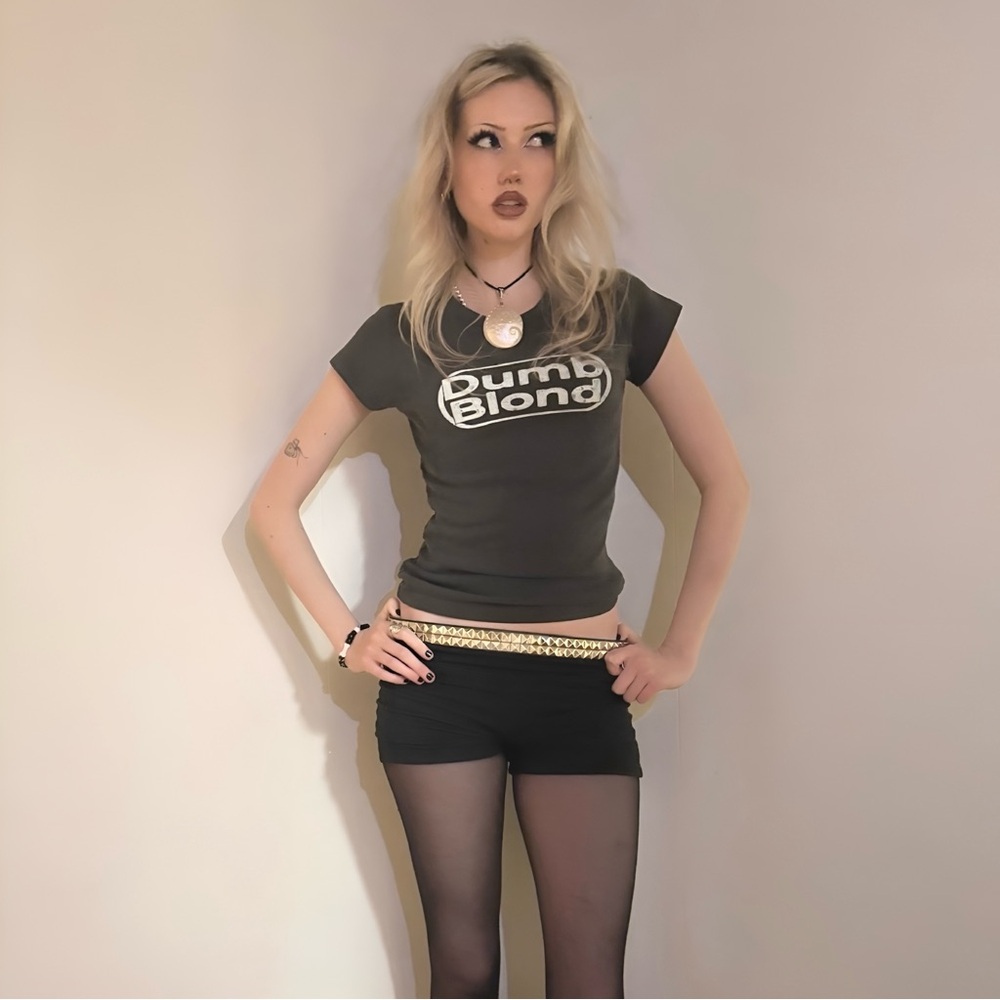 Vintage Black Dumb Blond Graphic Baby Tee